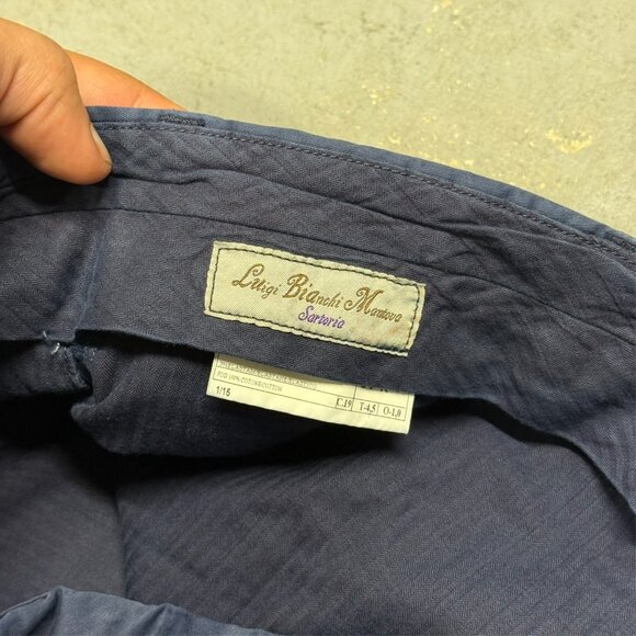 Luigi Bianchi Mantova Sartoria Chinos Made in Italy Pants Blue Cotton 38x31 - Picture 5 of 10